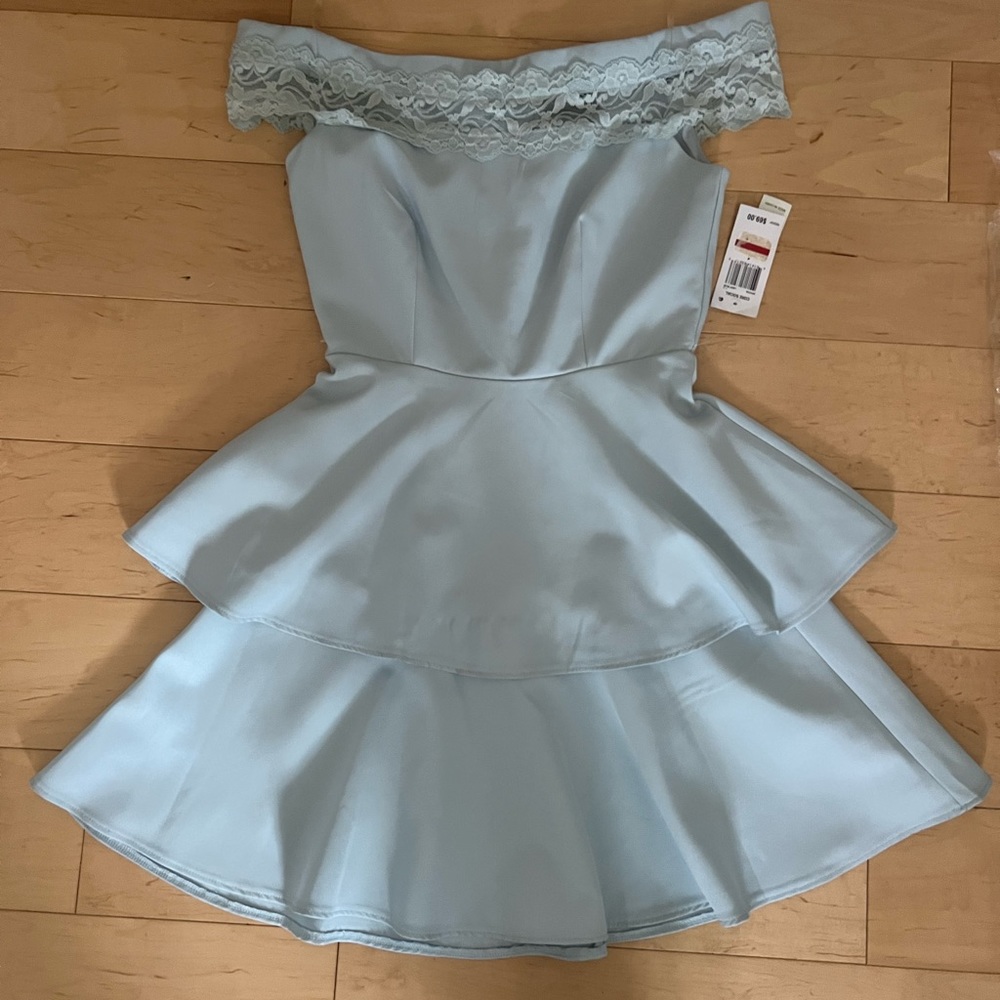 Light blue peplum dress - 4